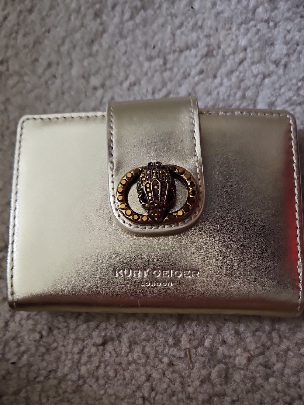 Kurt Geiger Metallic Gold Continental Wallet